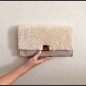 NWOT Kate Spade New York Faux Fur Leather Clutch